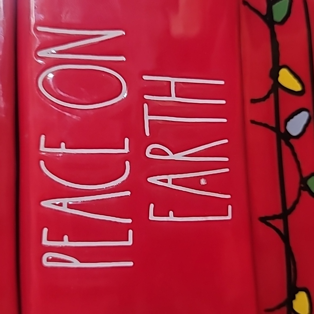 Rae Dunn Red Snoopy Peace on Earth Decor - Picture 2 of 9